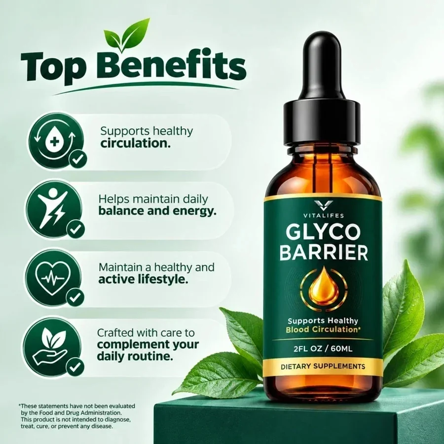The seller's top benefits panel for GlycoBarrier