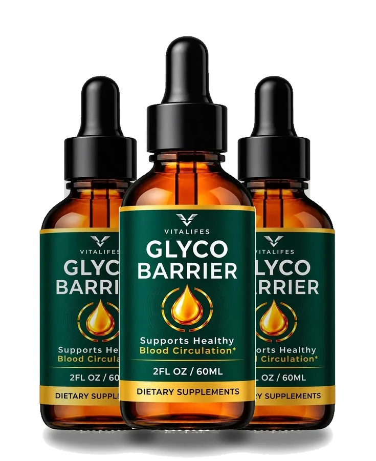 GlycoBarrier three-bottle pack, 3 amber dropper bottles
